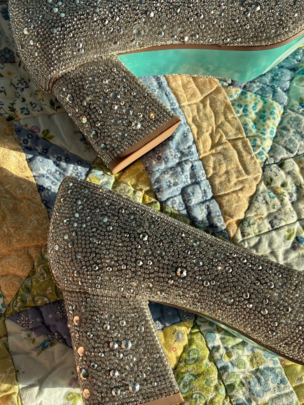 Betsey Johnson Bedazzled Silver Heels - Picture 8 of 9